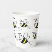 Gobelets En Papier Jote Little Bee Motif Baby shower blanc (Gauche)
