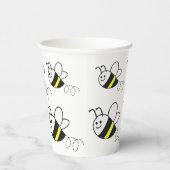 Gobelets En Papier Jote Little Bee Motif Baby shower blanc (Droite)