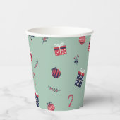 Gobelets En Papier Jote Noël présente des ornements Motif (Recto)