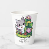 Gobelets En Papier Jouer Baby shower de loup mignon (Recto)