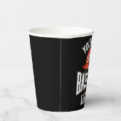 Gobelets En Papier Joueur de baseball personnalisé NOM Équipe Champ C (Droite)