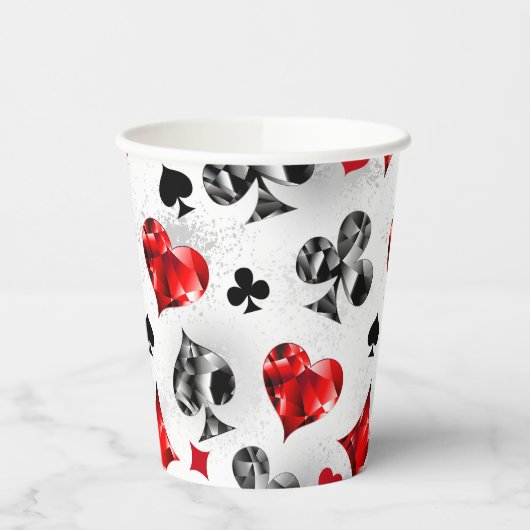 Gobelets En Papier Joueur de poker Joueur de cartes de jouer costumes (Gauche)