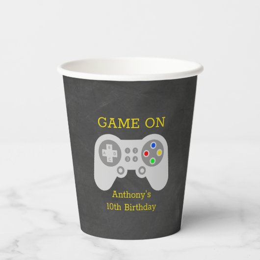 Gobelets En Papier Joueur moderne n'importe quel âge Anniversaire (Verso)