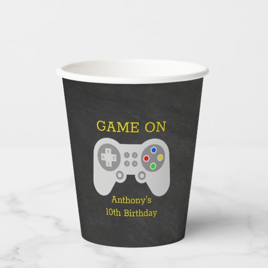 Gobelets En Papier Joueur moderne n'importe quel âge Anniversaire (Recto)