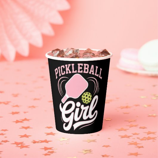 Gobelets En Papier Joueuse de pickleball fille (Insitu)