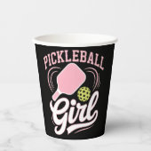 Gobelets En Papier Joueuse de pickleball fille (Recto)