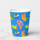 Gobelets En Papier Jour d'anniversaire mignon Lovebirds Party Parrot (Verso)