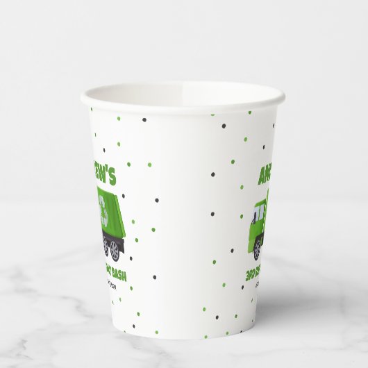 Gobelets En Papier Jour de l'anniversaire du camion-poubelle (Gauche)