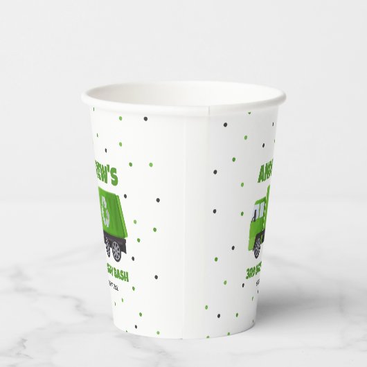 Gobelets En Papier Jour de l'anniversaire du camion-poubelle (Droite)