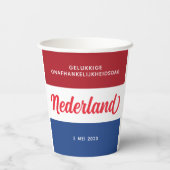 Gobelets En Papier Jour de l'indépendance de Pays-Bas (Verso)