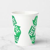 Gobelets En Papier Jour des terres Réduire Réutiliser Recycle Boucle (Gauche)