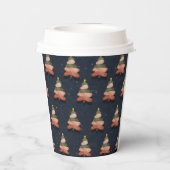 Gobelets En Papier Jour férié Midnight Blue Christmas Tree Design (Verso)