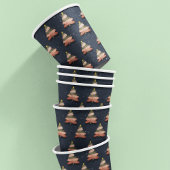 Gobelets En Papier Jour férié Midnight Blue Christmas Tree Design