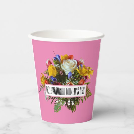 GOBELETS EN PAPIER JOURNÉE INTERNATIONALE DE LA FEMME 8 MARS (Recto)
