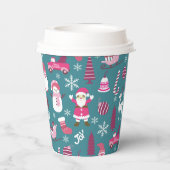 Gobelets En Papier Joy Christmas Turquoise (Verso)