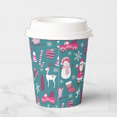 Gobelets En Papier Joy Christmas Turquoise (Droite)