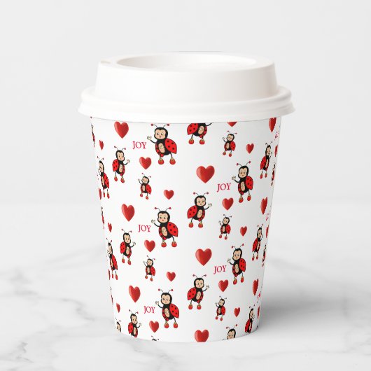 Gobelets En Papier Joy Texte sur le blanc (Verso)