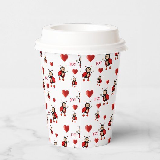 Gobelets En Papier Joy Texte sur le blanc (Droite)