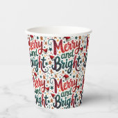 Gobelets En Papier Joyeuse et brillante couleur Festif Typographie ré (Recto)