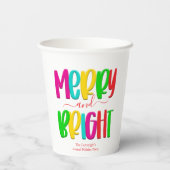 Gobelets En Papier Joyeuse et brillante fête de Noël coupe de papier (Verso)