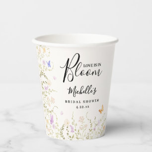 Gobelets En Papier Joyeuse Fête de Fiançailles Fleurs Aquarelle L'Amo