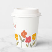 Gobelets En Papier Joyeuse Fête des mères florales (Verso)