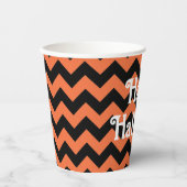 Gobelets En Papier Joyeuse fête d'Halloween orange et noir enfants (Recto)