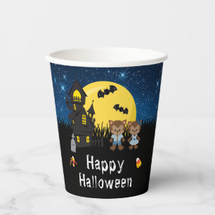 Gobelets En Papier Joyeuse fête d'Halloween Party Loup-Garou Bleu