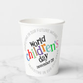 Gobelets En Papier Joyeuse Journée mondiale des enfants colorée (Verso)