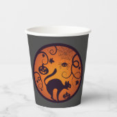Gobelets En Papier Joyeuse lanterne d'Halloween araignées et chauves- (Recto)