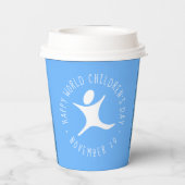 Gobelets En Papier Joyeuse Parties scintillant Bleue de la Journée Mo (Verso)