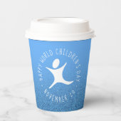 Gobelets En Papier Joyeuse Parties scintillant Bleue de la Journée Mo (Recto)