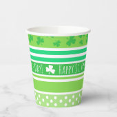 Gobelets En Papier Joyeuse Saint-Patrick Rayures Vertes (Gauche)