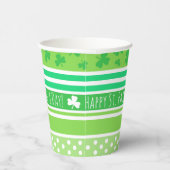 Gobelets En Papier Joyeuse Saint-Patrick Rayures Vertes (Droite)