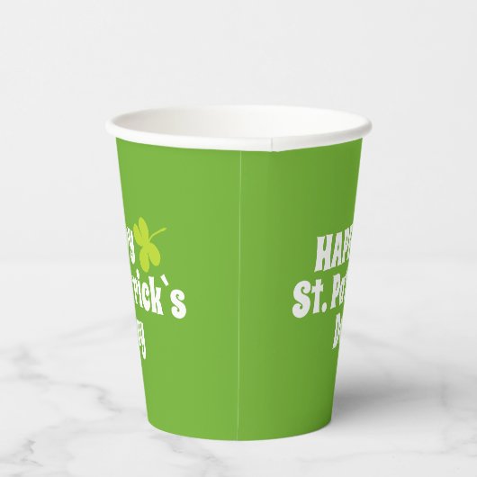 Gobelets En Papier Joyeuse Saint Patrick`s day Green Lucky Shamrock (Droite)