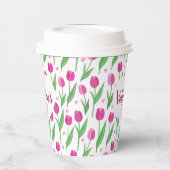 Gobelets En Papier Joyeuse Saint-Valentin Tulipes roses (Gauche)