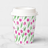Gobelets En Papier Joyeuse Saint-Valentin Tulipes roses (Droite)