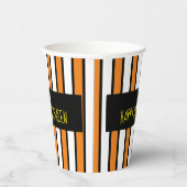 Gobelets En Papier Joyeuse tasse de papier blanc, noir et orange Hall (Droite)