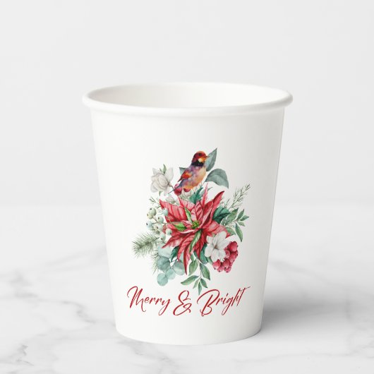 Gobelets En Papier Joyeuse Vibe de Noël aquarelles, feuille (Verso)