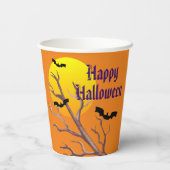 Gobelets En Papier Joyeuses chauves-souris d'Halloween et la coupe de (Verso)