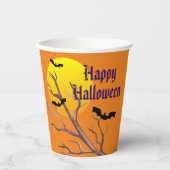 Gobelets En Papier Joyeuses chauves-souris d'Halloween et la coupe de (Recto)