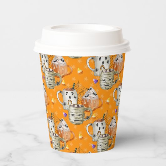 Gobelets En Papier Joyeuses Mugs de maman d'Halloween (Recto)