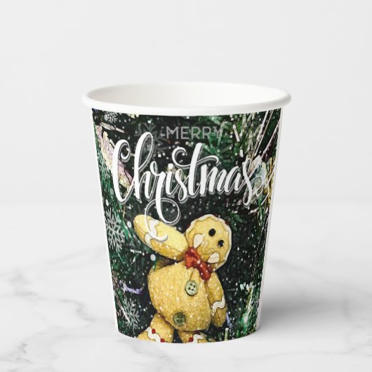 Gobelets En Papier Joyeuses plaques en papier de Noël (Verso)