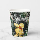 Gobelets En Papier Joyeuses plaques en papier de Noël (Recto)