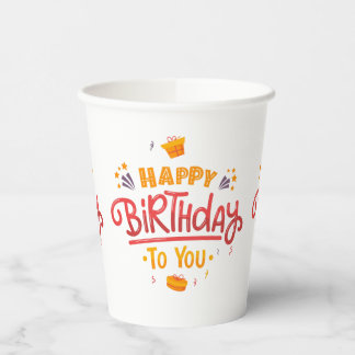 Gobelets En Papier Joyeuses tasses à thème d'anniversaire
