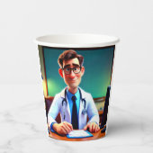 Gobelets En Papier Joyeuses tasses de papier Doc d'anniversaire (Verso)
