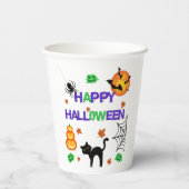 Gobelets En Papier Joyeuses tasses de papier Halloween (Verso)