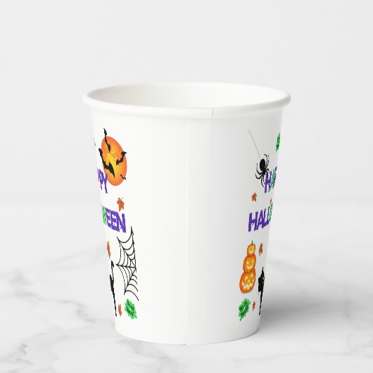 Gobelets En Papier Joyeuses tasses de papier Halloween (Droite)