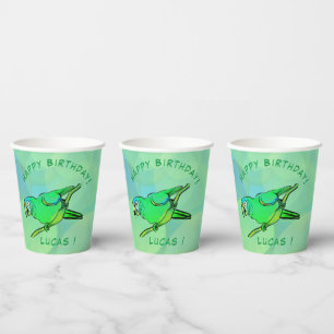 Gobelets En Papier Joyeuses tasses de papier perroquet d'anniversaire