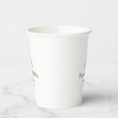 Gobelets En Papier Joyeux 40e anniversaire vert ajouter nom monogramm (Gauche)